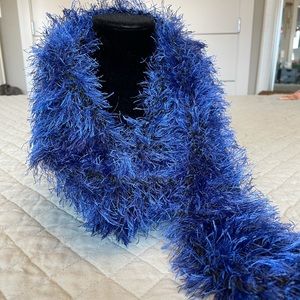 Hand Knit Fuzzy Scarf